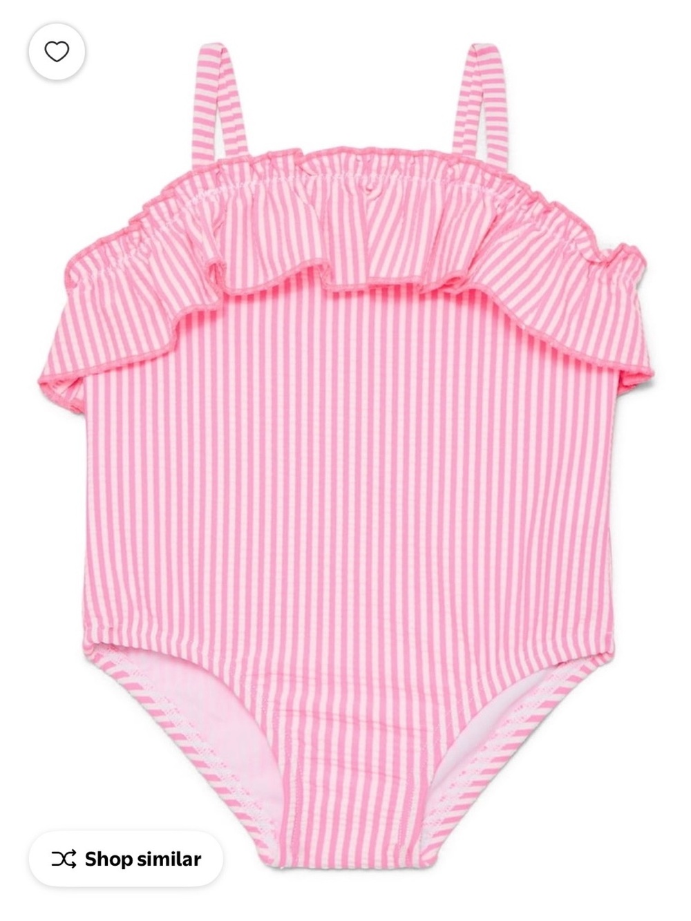 NWT 3T Hot Pink Striped Ruffle One-Piece Swimsuit